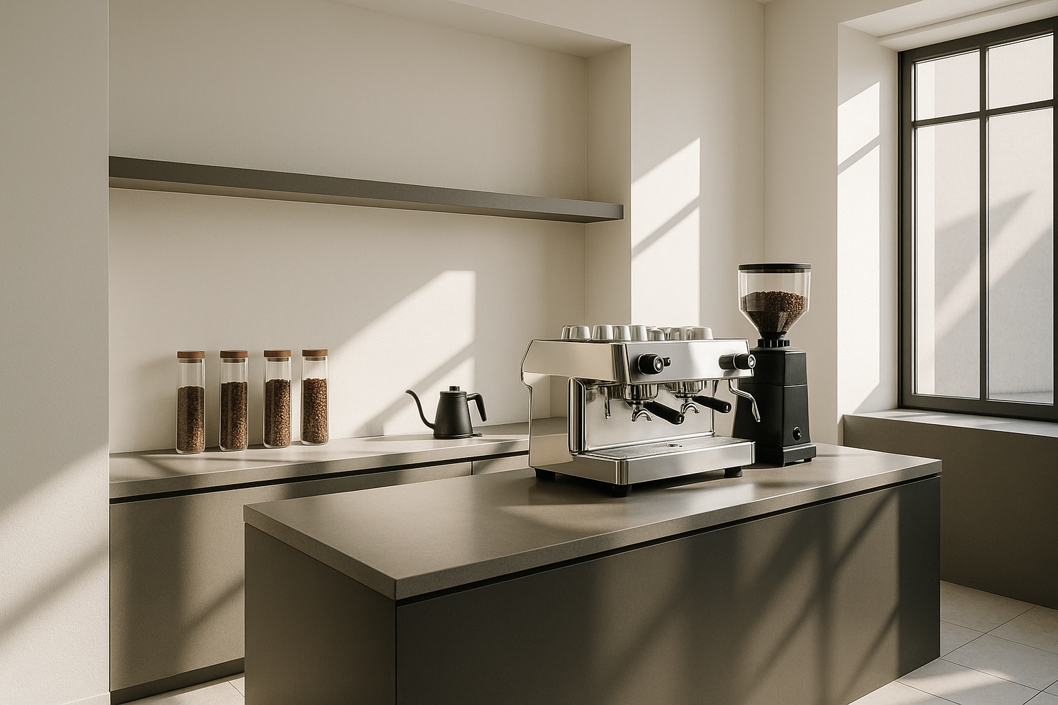 Sophisticated coffee shop interior