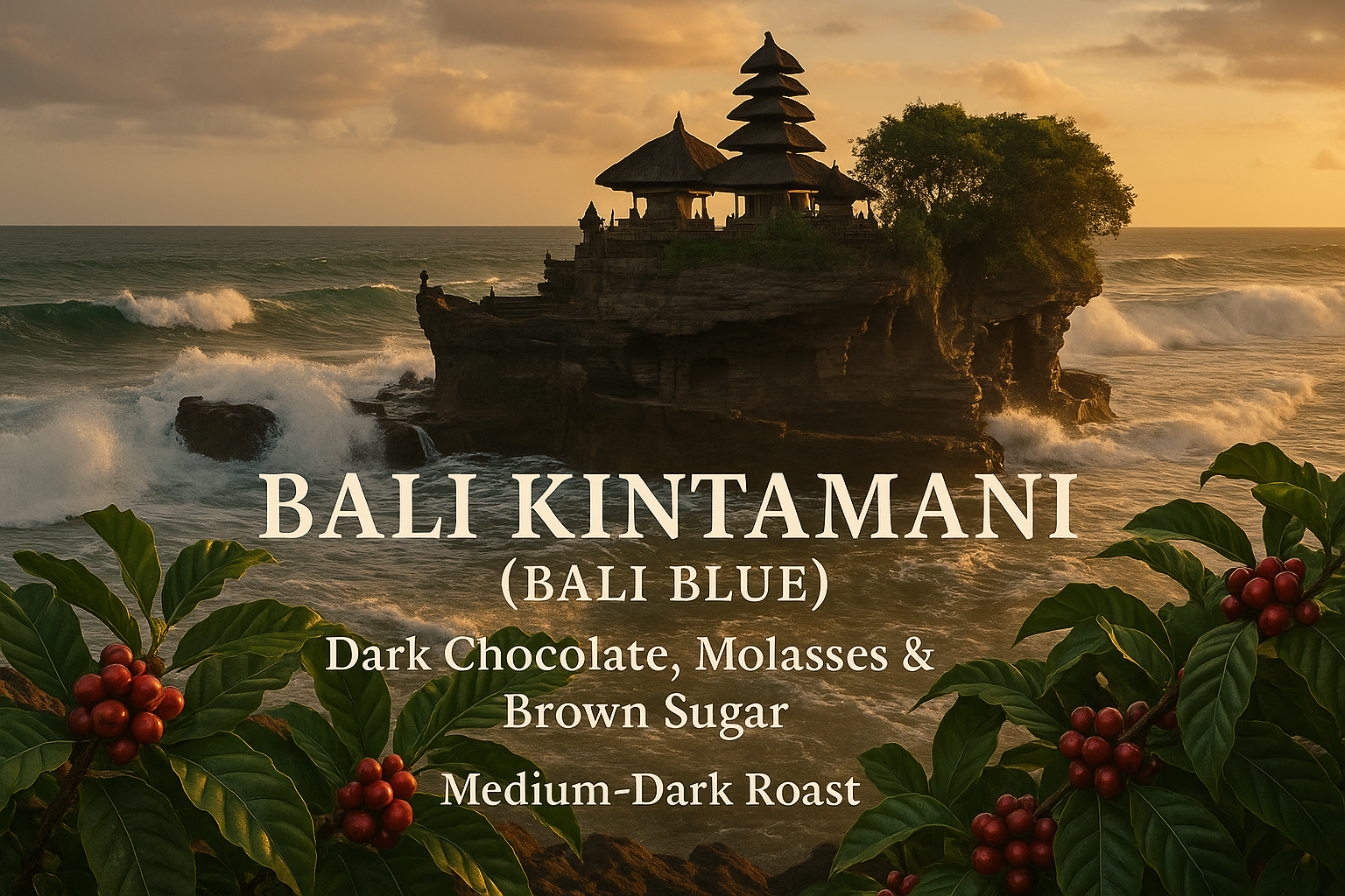 Bali Kintamani (Bali Blue) with Pura Tanah Lot
