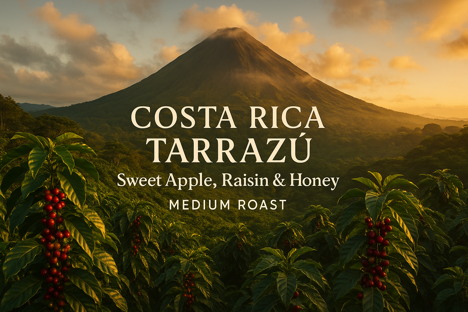 Costa Rica Tarrazú with Arenal Volcano