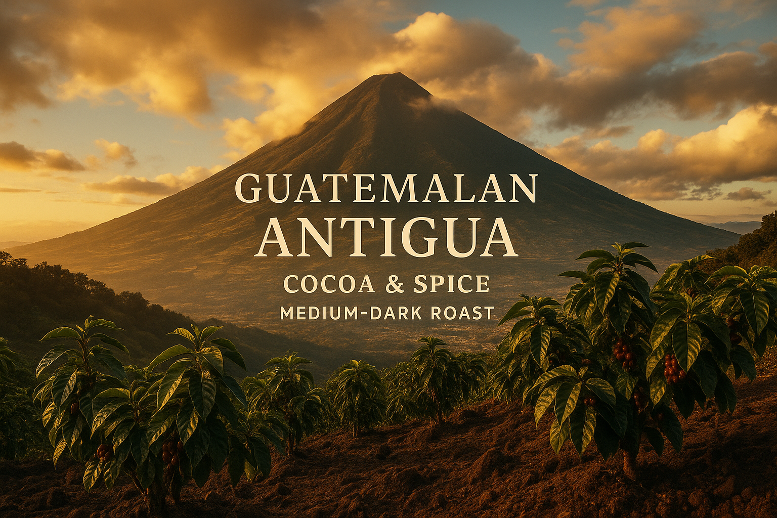 Guatemalan Antigua with Volcán de Agua