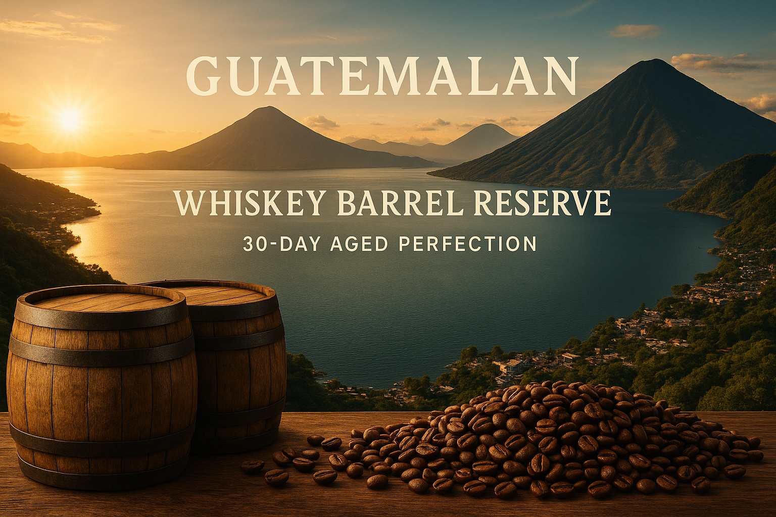 Guatemalan Whiskey Barrel Reserve with Lake Atitlán