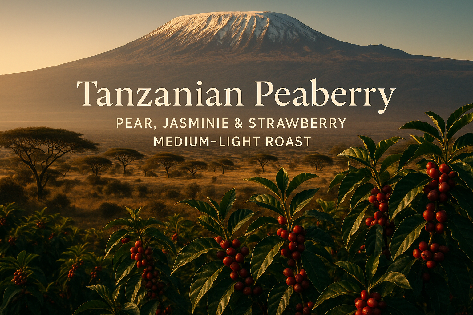 Tanzanian Peaberry with Mount Kilimanjaro